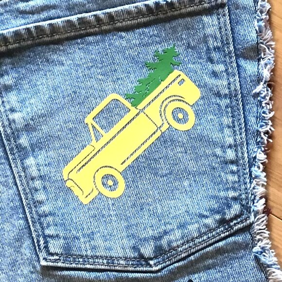 Handmade Christmas Stocking w/Pocket, Country Farmhouse Rustic Pickup Truck - Picture 4 of 7